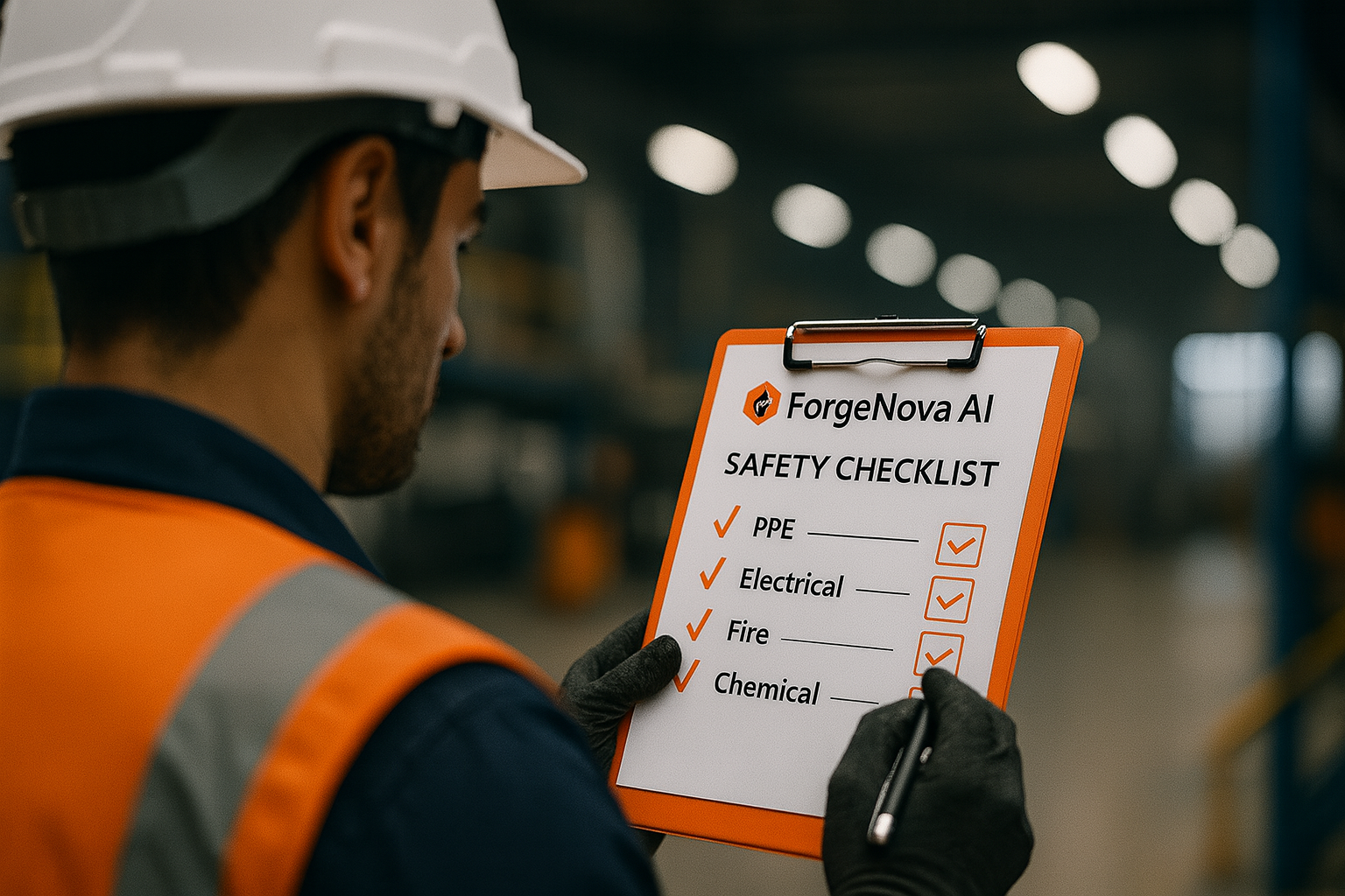 Safety checklist in industrial setting